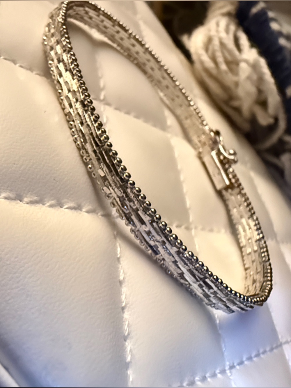 Vintage Italy 925 Silver Thick Classy Retro Diamond-cut Woven Mesh Bracelet